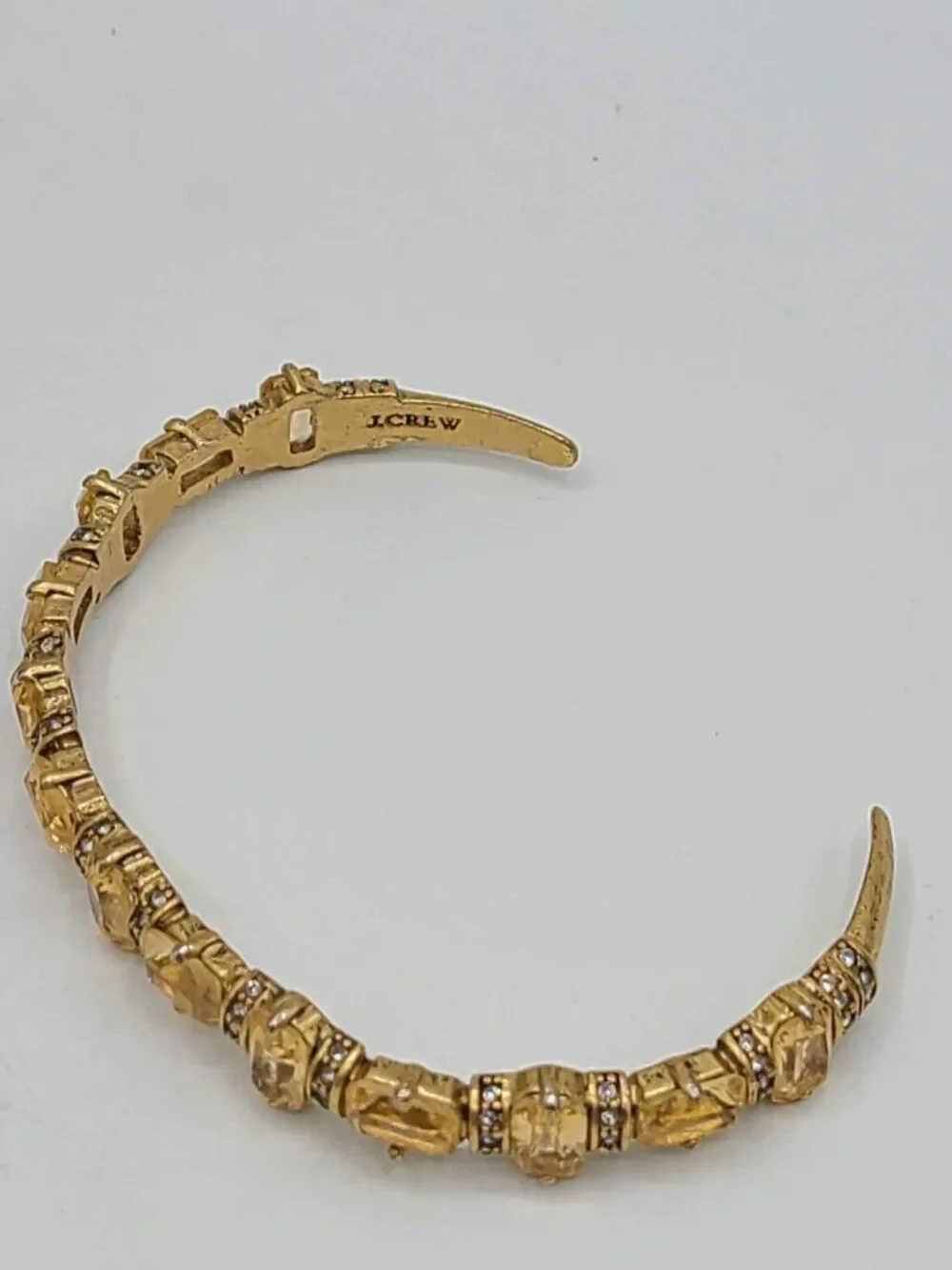 J Crew Gold Tone Gold Crystal Cuff Bracelet